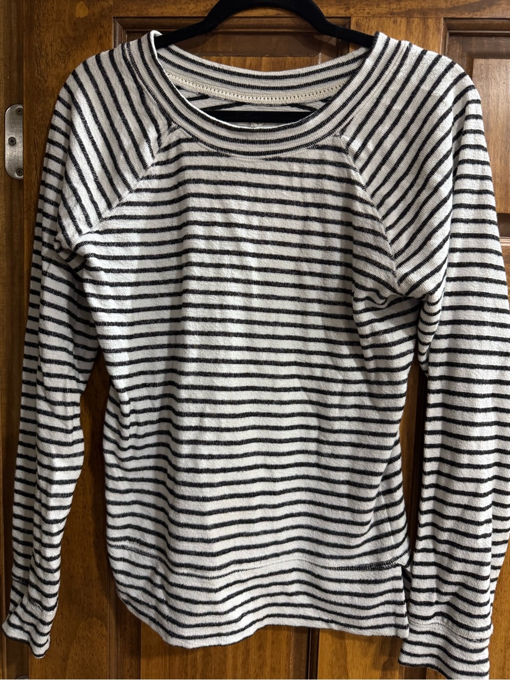 Maurices White and Black Striped Long Sleeve Top
